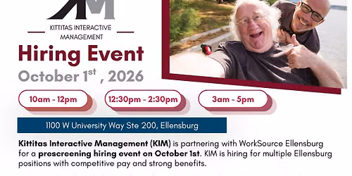 Kittitas Interactive Management Hiring Event