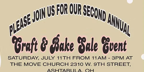 2nd Annual Craft & Bake Sale Event 