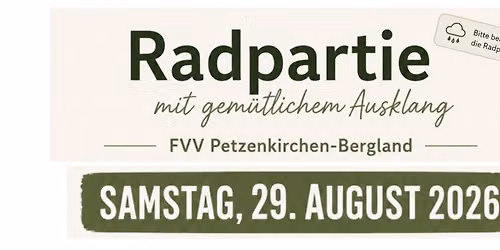 Radpartie mit gem\u00fctlichem Ausklang - FVV Petzenkirchen-Bergland