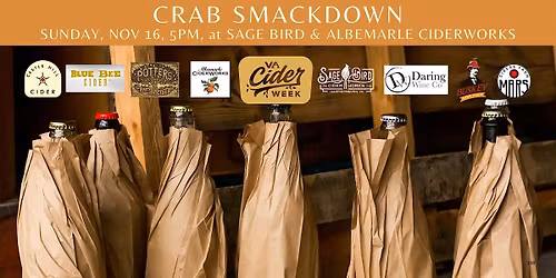 Crab Smackdown: Virginia Cider Week Tasting Event