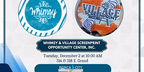 November Business of the Month Presentation to Whimsy & Village Screenprint of Opporunity Center!