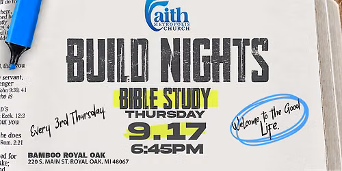 Build Nights Bible Study in Downtown Royal Oak!