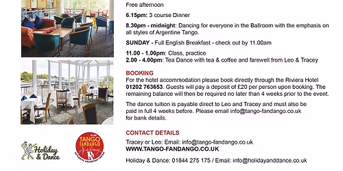 Tango weekend at the Riviera Hotel - Bournemouth