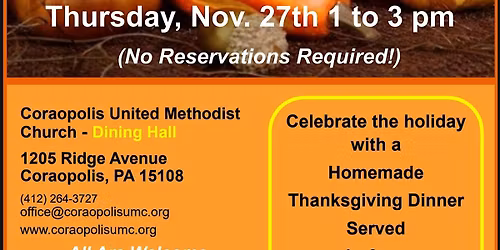 Coraopolis United Methodist Church Hosts Free Community Thanksgiving Dinner