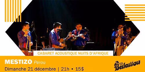 MESTIZO | Cabaret Acoustique Nuits d'Afrique
