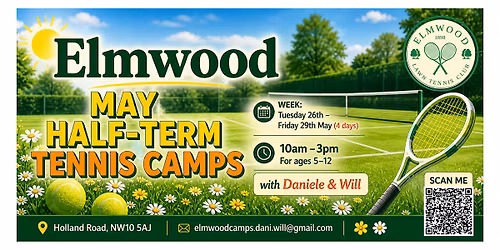 Elmwood Juniors May Half Term Tennis Camps with Daniele & Will