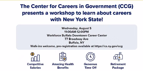 Buffalo Downtown Workshop to learn about Civil Service Careers and NY HELPS