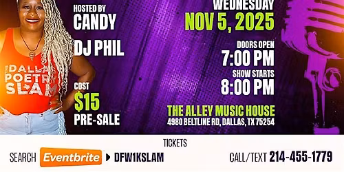 DFW Poetry Slam Head 2 Head $1,000 Prize Winner Take All