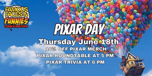 FFF Melb Pixar Day Thursday June 18th! 10% off Pixar Merch! 