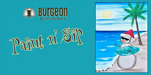 Surfin\u2019 Snowman \u2013 Holiday Paint and Sip in Carlsbad