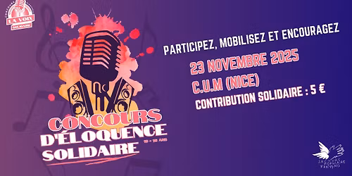 Concours d'\u00e9loquence solidaire - 23\/11 - NICE