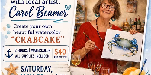 Crabcake watercolor class with Carol