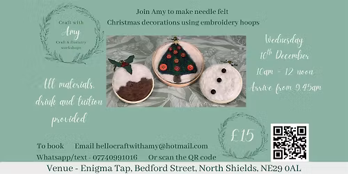 Needle felt  Christmas decorations workshop - Craft with Amy