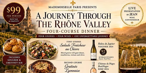 Rhone Valley Wine Dinner - A French Wine Experience in UTC