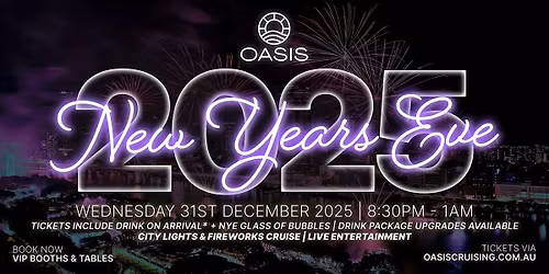 New Years Eve on OASIS - Wednesday 31st December 2025