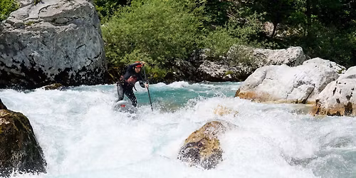 Whitewater SUP skills and rescue course on the So\u010da River