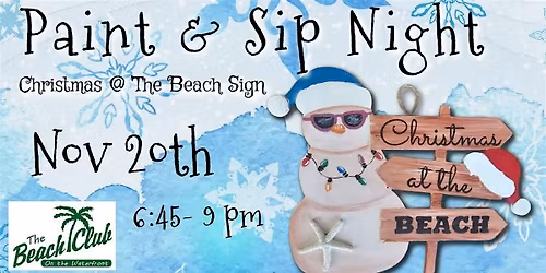 Christmas at the Beach Sign Paint Night