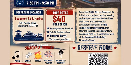 SOLD OUT - July 4th Eco-Art Fireworks Tour