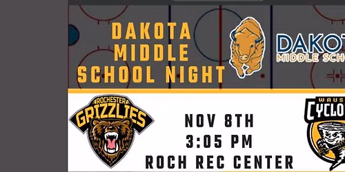 Dakota Middle School Spirit Night with Rochester Grizzlies