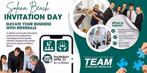 Invitation Day Solana Beach Networking: Gain Business with Referrals