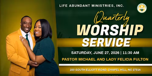 Quarterly In-Person Worship Service