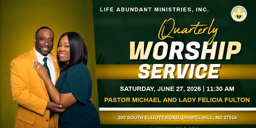 Quarterly In-Person Worship Service
