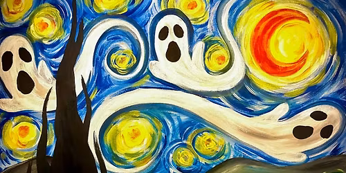🎨☕ Party Paint Café: Spooky Night with Party Paint USA @ Monkey Dog Coffee ✨👻