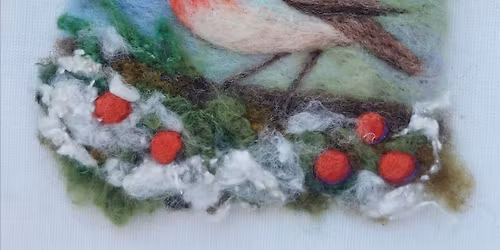 Winter Robin Needle Felted Picture