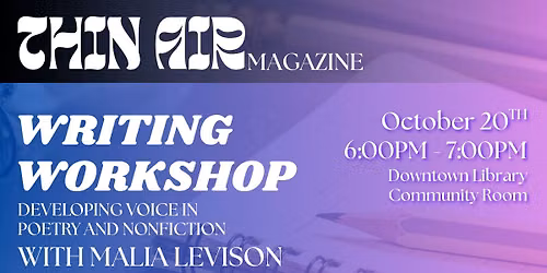 Writing Workshop with Malia Levison