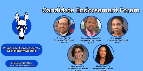 PfAD Sept. Monthly Meeting - Endorsements
