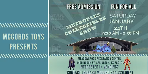 Metroplex Collectibles Show (SATURDAY, JAN 24TH)
