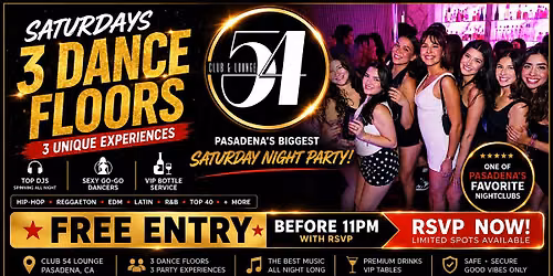 Club 54  Saturday Night Party | Free Entry Before 11pm w\/RSVP