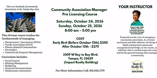 Community Association Managers-Prelicensing Course-16 Hours