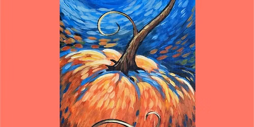 Van Gogh Pumpkin Canvas Paint and Sip