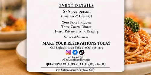 Psychic Dinner Night At Sophias Italian Bistro
