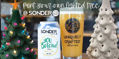 Paint-Your-Own Vintage Lighted Tree @ Sonder Brewing