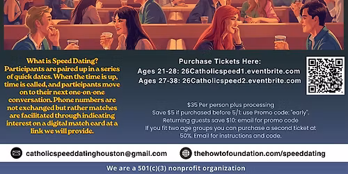 Catholic Speed Dating - Ages 27 - 38 - Houston May 2026 - Singles Event