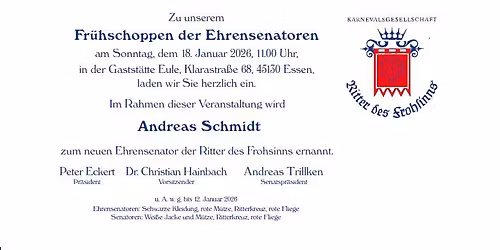 Ehrensenator Fr\u00fchschoppen