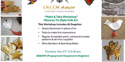 Make & Take Workshop: Mexican "Tin Style" Folk Art