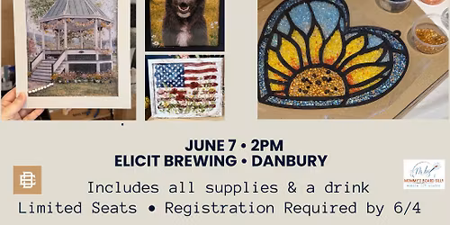 6\/7\/26 Crushed Glass & Resin Glimmering Art -2 pm at Elicit Danbury