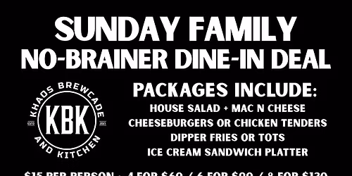 Sunday Family Funday - No-Brainer Dine-In Deal