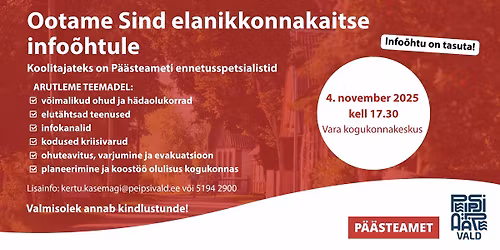 Elanikkonnakaitse info\u00f5htu Vara kogukonnakeskuses