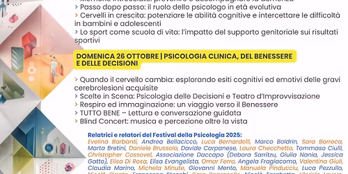 Festival della Psicologia 2025 - Mille sfaccettature, una sola scienza