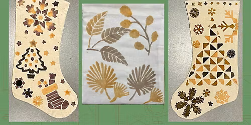 Paint a festive stocking or drawstring bag with onion skin dye