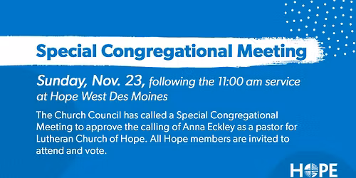 Special Congregational Meeting