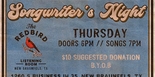 Songwriter's Night @ The Redbird - 6 pm