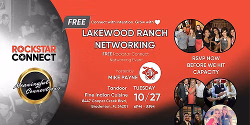 Free Lakewood Ranch Rockstar Connect Networking Event (October, Florida)