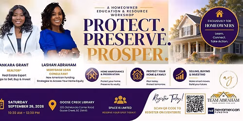 Protect. Preserve. Prosper. - A Homeowner Education & Resource Workshop
