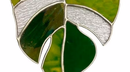 Stained Glass Monstera Leaf
