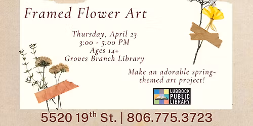 Framed Flower Art at Groves Branch Library